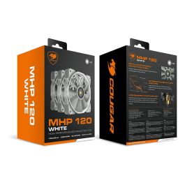 Cougar MHP 120 Ventilador de Caja de Ordenador, Blanco, 120mm, Pack de 3