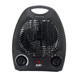 Edm Calefactor compacto 1000-2000W Negro con Aire Fresco y Protección Sobrecalentamiento 21x12.5x27cm