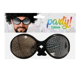 Gafas De Mosca Negras Con Lentes Efecto Metálico Para Disfraces Retro Y Disco
