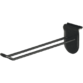 Quiklok Soporte de Accesorios para Expositor Slatwall / Muro de Lamas de Acero Negro 200mm