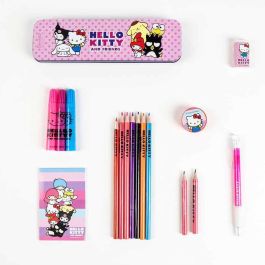 Hello Kitty Set de Papelería Coloreable. Kit de Material Escolar para Dibujar y Pintar. Edad Recomendada +3 Años.