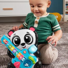 Oso panda fisher-price con guitarra. aprende los números y formas con luces y sonidos.