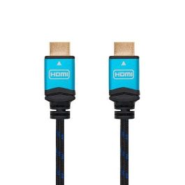 NANO CABLE 10.15.3702 Cable HDMI V2.0 Macho-Macho 2m 4K Negro Nylon Alta Velocidad 18 Gbps