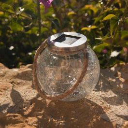 Lumisky LUM3760093544122 - Juego 2 Bolas Solares CRACK BALL CORD H13cm Vidrio Craquelado LED Blanco Cálido con Cuerda