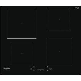 Hotpoint HQ5660SNE Placa de inducción de 60 cm, 4 fuegos, 7200W, 4 boosters (1 de 3kW), 9 niveles, temporizador, vidrio negro Precio: 275.4999995. SKU: S7112463