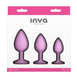 Plug Anal NS Novelties Inya Rosa 3 Piezas (7,6 cm) (8,5 cm) (6,3 cm)