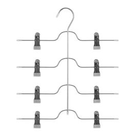 5Five Percha pinza múltiple para pantalones 32,5x37,6 cm, hierro/PVC, gris claro