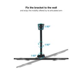 TOOQ SOPORTE PARED PANTALLAS 32-55" GIRA/INCLI NEGRO
