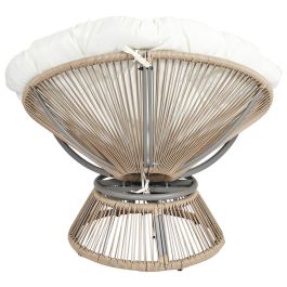 Home Deco Factory Butaca Giratoria Cancún Blanca Acolchada Cómoda para Jardín o Terraza 96x86x77 cm