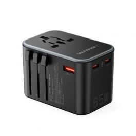 Vention FJDB0 Cargador de Pared Universal 65W con 2x USB-C y 1x USB-A, Carga Rápida GaN para Múltiples Dispositivos y Viajes