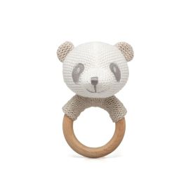 Mordedor Panda Madera Y Algodón Mordedor Panda Madera Y Algodón