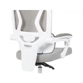 Q-connect Silla de Dirección Reggio Malla Ergonómica Altura Ajustable Color Gris Cuerpo Blanco Ruedas Premium