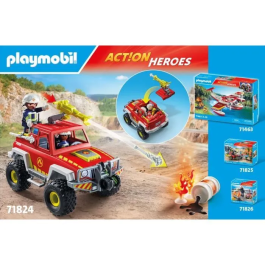 Playmobil Camión de Bomberos Action Heroes 71824 con Cabrestante y Cañón de Agua