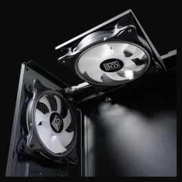 LC-Power LC-716MB-ON Micro Torre PC Negra para Gaming, micro ATX/Mini-ITX, Vidrio Templado, Ventana, Iluminación RGB