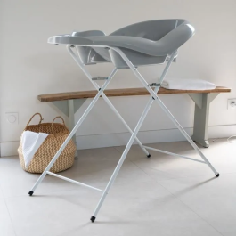Thermobaby Bañera Lagoon Encanto Gris con Asiento Integrado para Bebé (0-12 meses)