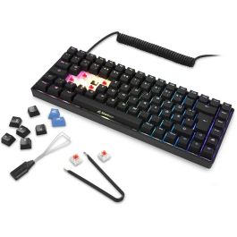 Sharkoon SKILLER SGK50 S3 Teclado Mecánico para Juego, QWERTZ DE-Layout, Switches Gateron Yellow, Retroiluminación RGB, Negro