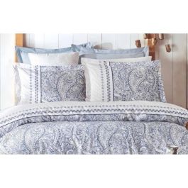 Aucune ASI8683342464154 Juego de cama - 1 funda nórdica 220x240 cm + 2 fundas de almohada 60x60 cm - 100% algodón reforzado - Azul