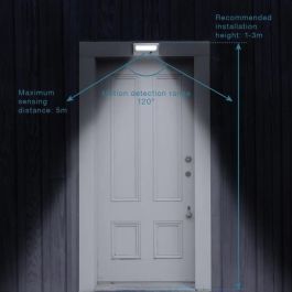 Lumi Jardin Foco de Pared Exterior Impermeable con Detector, 21 LED, 330 Lúmenes, Giratorio 120°, Panel Solar, 3 Modos de Iluminación, Autonomía 8h