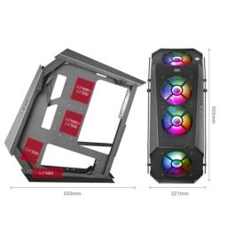 Mars Gaming MC51 - Caja Ordenador Gaming ATX Premium con 5 Ventiladores ARGB y Ventana de Vidrio Templado