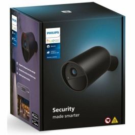 Philips Hue AUC1717895922522 Cámara Inalámbrica Segura HD 1080P para Interior o Exterior con Control por Aplicación, Negra