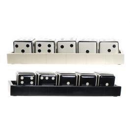 DKD Home Decor Juego de Mesa Moderno Dados de Hueso Negro Blanco 6 x 6 x 30 cm (2 Unidades)