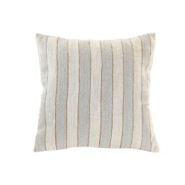 DKD Home Decor India lino 2c25 Cojín Tradicional de Algodón, Viscosa y Poliéster Azul Claro Beige 45x45 cm (2 Unidades)