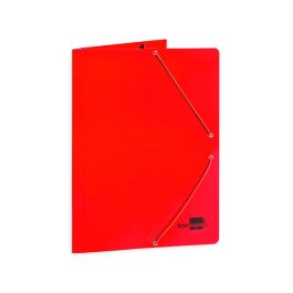 Carpeta Liderpapel Gomas Folio 3 Solapas Carton Plastificado Color Rojo