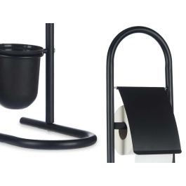 Portarrollos Escobilla Metal y Bambú Negro Berilo 40x10.5x16 cm (4 Unidades) Portarrollos Escobilla Metal y Bambú Negro Berilo 40x10.5x16 cm (4 Unidades)