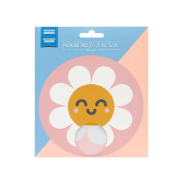 Wondee Alfombrilla de Ratón Redonda Margarita Antideslizante 200mm