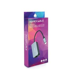 Adaptador USB-C a Red RJ45 NANOCABLE 10.03.0410 Gris