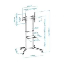 TOOQ Soporte suelo ruedas pantallas "RAMSES" 37-70"