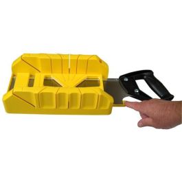 Stanley Caja de Corte con Sierra Trasera Integrada, Plástico ABS Resistente, 3 Ángulos (45°, 90°, 22.5°) para Madera y Molduras