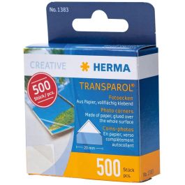 HERMA 1383 Transparol Fotoecken Transparente Autoadhesivo para Fotos, sin Ácido ni Disolventes, 500 Unidades
