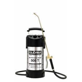 Gloria 505 T Pulverizador de Acero Inoxidable 5L de Alto Rendimiento 6 bar con Boquilla, Lanza de Latón y Manguera Reforzada 1,35M