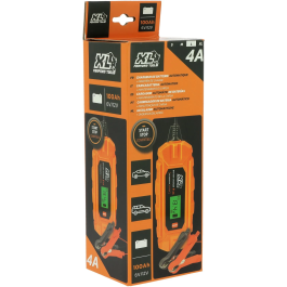 XL Perform Tools Cargador de Batería de Coche AAAQG37687 - 12V 70W 4A, Cable 3 m, IP65, Modo Alimentación, Pantalla Digital