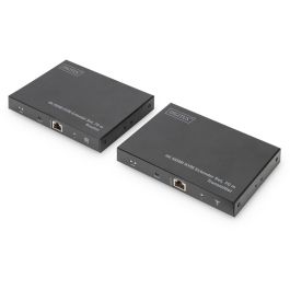 Digitus Extensor HDMI KVM 4K 70m, Kit Transmisor/Receptor, Cat6/7/8, Negro, Aluminio, USB, Versión 2.0