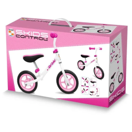 Stamp Bicicleta de Equilibrio SKIDS CONTROL Rosa 10 pulgadas para niños de 2 a 5 años, sillín y manillar ajustables, ruedas sólidas EVA