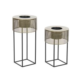 DKD Home Decor Macetero Loft Negro Dorado Metal 33 x 67 x 33 cm Set de 2 Precio: 83.89000059. SKU: B1FQB68LZB
