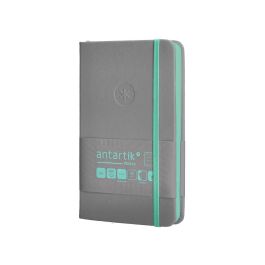 Cuaderno Con Gomilla Antartik Notes Tapa Dura A6 Hojas Rayas Gris Y Turquesa 100 Hojas 80 gr Fsc