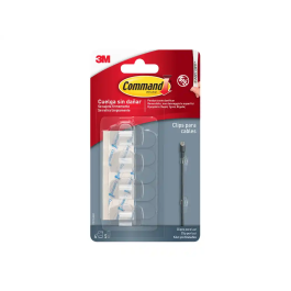 Command 17017clr Clips Redondos Transparentes para Cables, 19 x 32 x 13 mm, 4 uds + 5 tiras