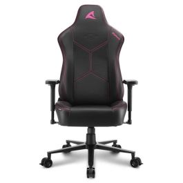 SHARKOON SGS30 Silla Gaming Universal Negro, Rosa con Asiento Acolchado, Cojines Viscoelásticos y Respaldo Ajustable
