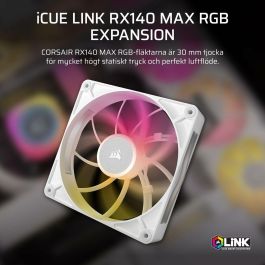 Corsair CO-9051039-WW COR1734308848629 Kit de inicio de un solo ventilador iCUE LINK RX140 RGB Max White para Refrigeración PC