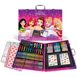 Crayola 25-1094 Maletín Del Artista Princesas Disney con 48 Ceras, 15 Rotuladores, 12 Lápices y Accesorios