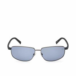 Timberland TB9325 08D Gafas de Sol Hombre Rectangulares Montura Metal Brillo Gris Cristal Polarizado 65mm