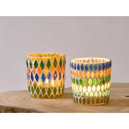 Portavelas Redondo Pequeño Rombos Surtidos Giftdecor 7x7x7 cm Vidrio Multicolor (36 Unidades) Portavelas Redondo Pequeño Rombos Surtidos Giftdecor 7x7x7 cm Vidrio Multicolor (36 Unidades)
