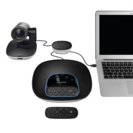 Logitech 960-001057 Sistema de Videoconferencia en Grupo Full HD, Zoom Digital 10x, Color Negro y Gris