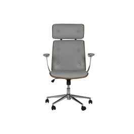 DKD Home Decor Silla de Oficina Moderna Ajustable con Ruedas, Desmontable, Beige Marfil, PU, Madera, Metal, 108.5cm Alto, Asiento 42cm DKD Home Decor Silla de Oficina Moderna Ajustable con Ruedas, Desmontable, Beige Marfil, PU, Madera, Metal, 108.5cm Alto, Asiento 42cm