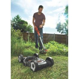 Black & Decker Herramienta Inalámbrica 3 en 1 Cortacésped 28cm 18V Batería 2Ah con 2 Velocidades E-Drive y Alimentación Reflex