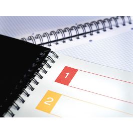 Cuaderno Espiral Liderpapel A4 Micro Executive Tapa Plastico 100H 80 gr Cuadro 5 mm 5 Separadores Con Gomilla Azul