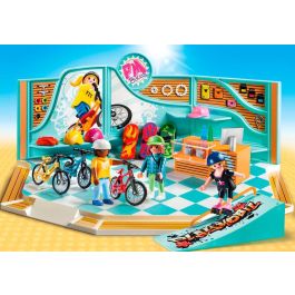 Playmobil 9402 Tienda De Skate Y Bicicleta Incluye Rampa Y Figuras Para Patinar Y Montar En Bicicleta +4 Años